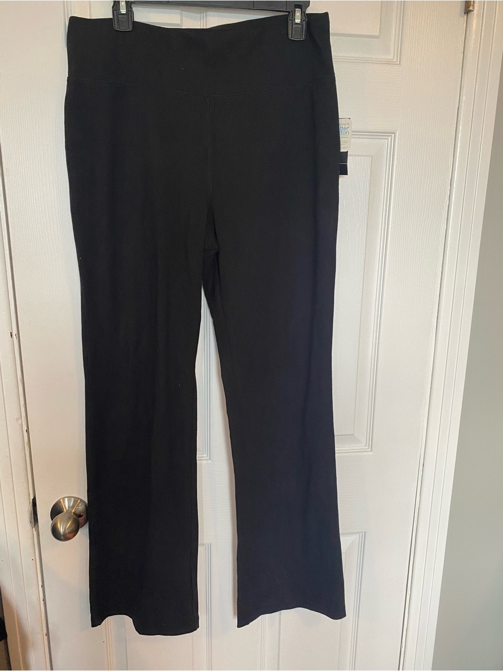 George Plus Black Cotton Spandex High Rise Wide Leg Pants Size 1X New